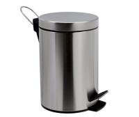 Ведро WasserKRAFT Ammer K-665 с педалью, 5L, с микролифтом , матовый хром