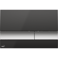 Кнопка смыва AlcaPlast M1728-2 черная/хром-матовая