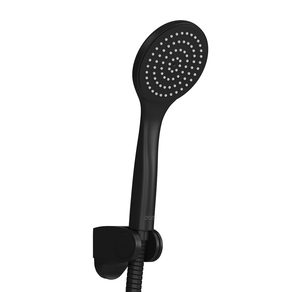 Ручной душ Dorff Comfort D0208000BL - образец немецкого стиля и качества. 
 
		 Трендовое черное цветовое решение  надежные комплектующие и износоустойчивое покрытие сделают процесс использования душевого набора максимально приятным.