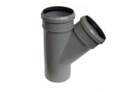 Тройник внутренний двухраструбный Polytron Comfort 110x110/45, серый