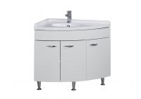 Тумба с раковиной Aquanet Корнер 80 L белый (закрытая)