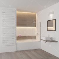 Шторка на ванну распашная маятниковая RGW SC-02 80х150 прозрачное 03110208-11