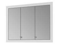 Зеркальный шкаф Dreja Grid 120 3д встраиваемый с Led освещением, автоматическое вкл./выкл., 2 розетки, 40 40 40, individual
