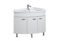 Тумба с раковиной Aquanet Корнер 80 R белый (закрытая)