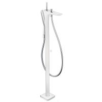 Напольный смеситель Hansgrohe PuraVida 15473400, белый/хром