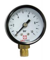 Манометр Valtec VT.TM50 Ду 50 с нижним подключением 1/4", 0-10 бар (для самоочищающегося фильтра)