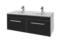 Тумба под умывальник Dreja Aston 120 s, с 2 мя ящиками, антрацит глянец