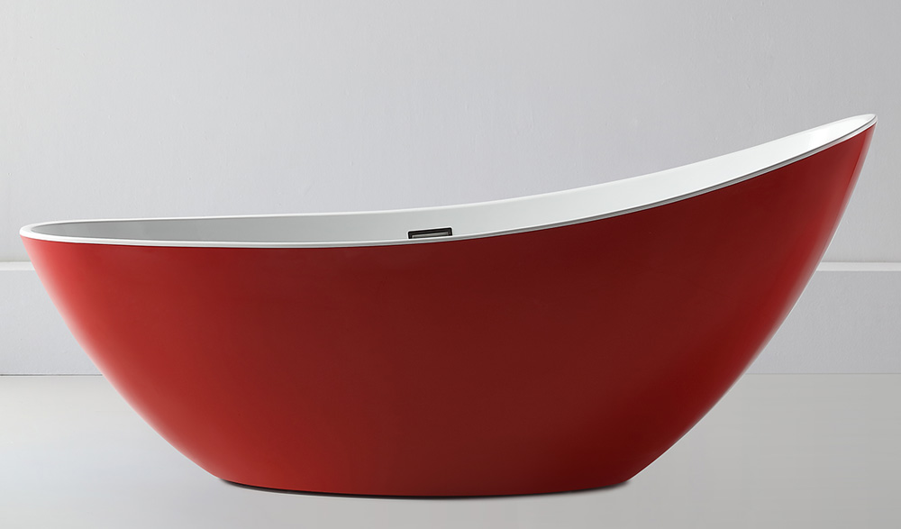 Акриловая ванна ABBER AB9233R 184х79х77 красный