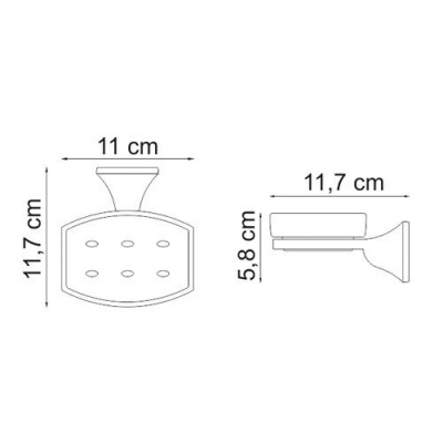 Мыльница стеклянная WasserKRAFT Wern K-2529, хром