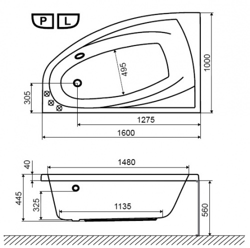 Акриловая ванна Excellent Aquaria Comfort 160 R