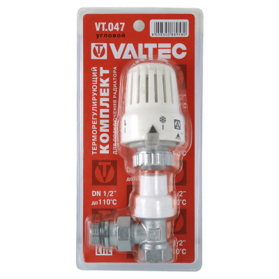 Клапан Valtec с термостатической головкой для радиатора угловой 1/2"