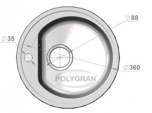 Кухонная мойка Polygran F-05 бежевый, 45х45х20