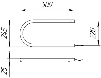 Электрический полотенцесушитель ТЕРА П-образный 500x220