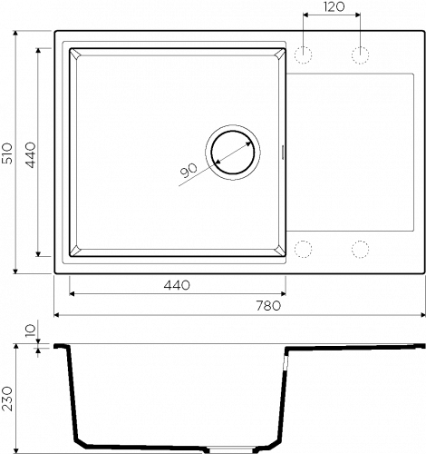 Кухонная мойка Omoikiri Daisen 78-LB-BE Artgranit/ваниль