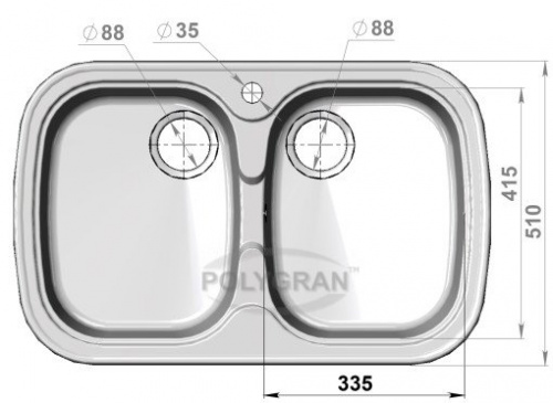 Кухонная мойка Polygran F-150 терракот, 80х50х20