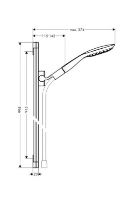 Душевой гарнитур Hansgrohe PuraVida 90 см. 27853400, белый/хром