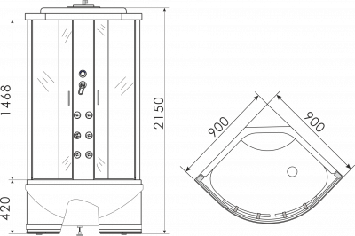 Кабина душевая Erlit 35 ER3509TPF-C4