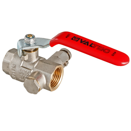 Кран шаровый Valtec Base 1" ВН-ВН с дренажом и воздухоотводчиком