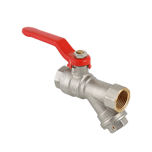 Кран шаровый Valtec 3/4" ВН-ВН со встроенным фильтром, стальная рукоятка