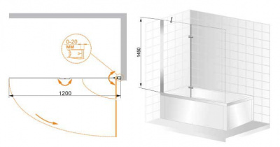 Душевой угол Cezares VERONA-V-21-120-P-Cr-L 120x145