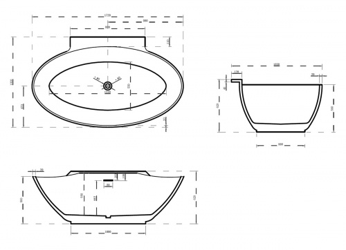Акриловая ванна ABBER AB9237 172х103х62 белый