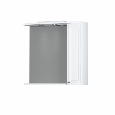 M41MPR0751WG Palace One, зеркало, частично зеркальный шкаф, правый, 75 см, с подсветкой, белый, глян