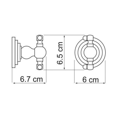 Крючок двойной WasserKRAFT Ammer K-7023D, матовый хром