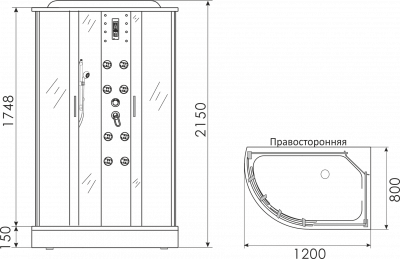 Кабина душевая Erlit Comfort ER4512PR-C3