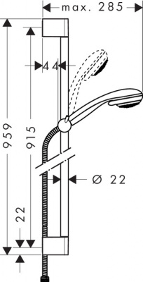 Душевой гарнитур Hansgrohe Crometta 85 Vario 90 см. 27762000, хром