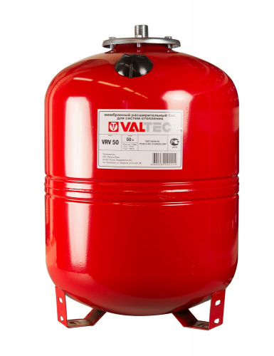 Бак расширительный Valtec для отопления 50 л. красный (с ножками)