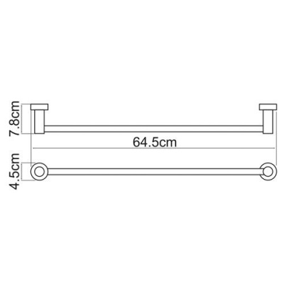 Штанга для полотенец WasserKRAFT Donau K-9430, хром