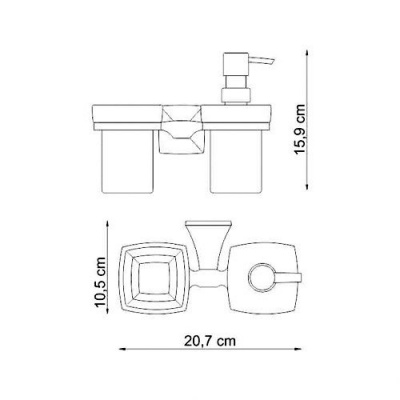 Держатель стакана и дозатора WasserKRAFT Wern K-2589, хром