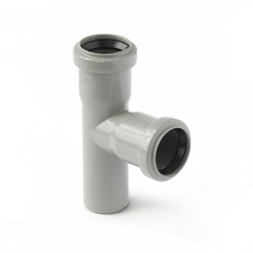 Тройник внутренний двухраструбный Polytron Comfort 50x50/87,5, серый