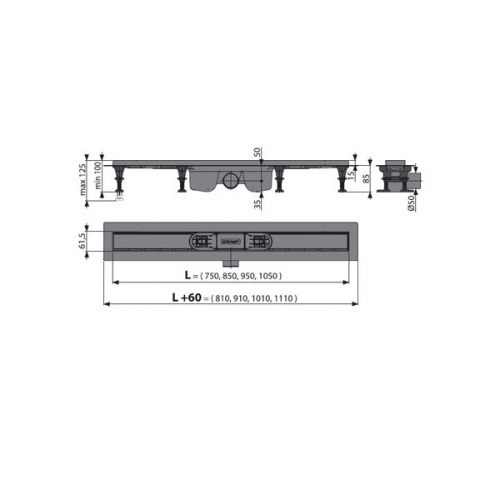 Душевой лоток AlcaPlast Optima APZ12-850