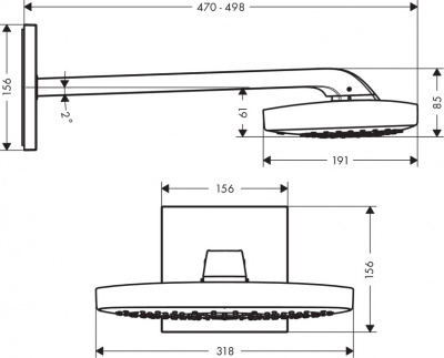 Верхний душ Hansgrohe Raindance Select E 300 3jet с держателем 26468000, хром