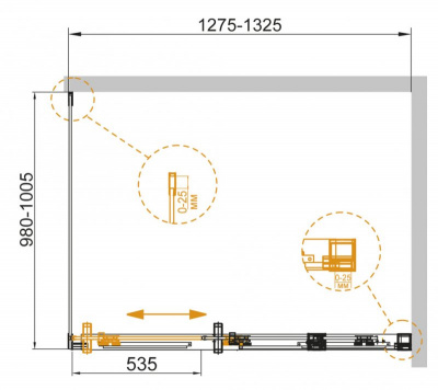 Душевой угол Cezares DUET SOFT-AH-1-120/80-C-Cr 120x80x195