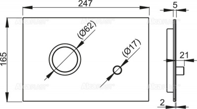 Кнопки смыва AlcaPlast FLAT ALUNOX STING металл–матовый