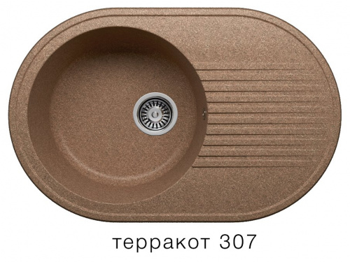 Кухонная мойка Polygran F-16 терракот, 76х50х20