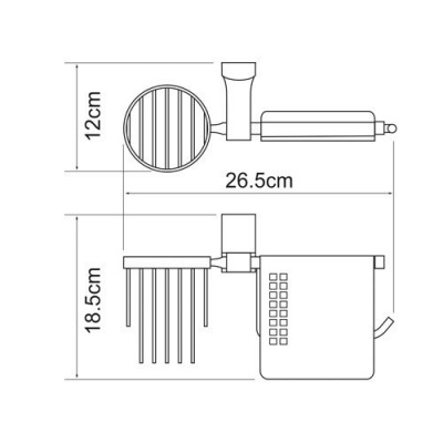 Держатель туалетной бумаги и освежителя WasserKRAFT Exter K-5259, светлая бронза