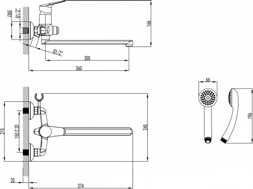 Смеситель Lemark Partner LM6557C универсальный