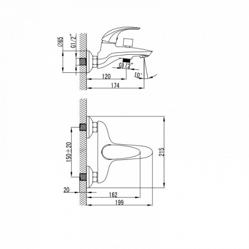 Смеситель для ванны Iddis Leaf LEASB00i02, хром
