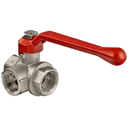 Кран шаровый Valtec трехходовой тип Т 1/2" ВН-ВН-ВН
