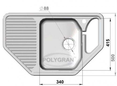 Кухонная мойка Polygran F-10 белый, 80х50х17,5