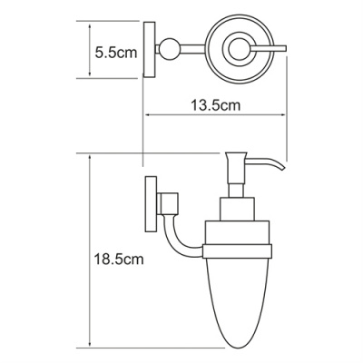 Дозатор для жидкого мыла стеклянный WasserKRAFT Rhein K-6299, хром