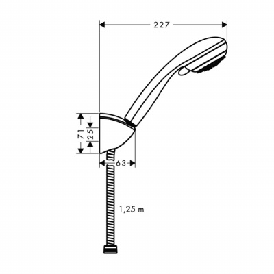 Душевой гарнитур Hansgrohe Crometta 85 Vario 125 см. 27558000, хром