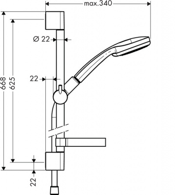 Душевой гарнитур Hansgrohe Croma 100 1jet EcoSmart 27742000, хром