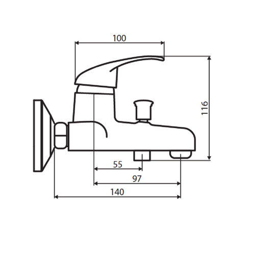 D8010000BL Comfort смеситель для ванны, материал полимер, цвет черный