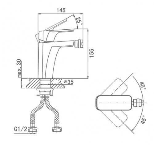 Смеситель D&K Berlin-Kunste DA1432213 для биде