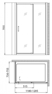 Душевой уголок Gemy Sunny Bay S28191B-A75 120x75x190