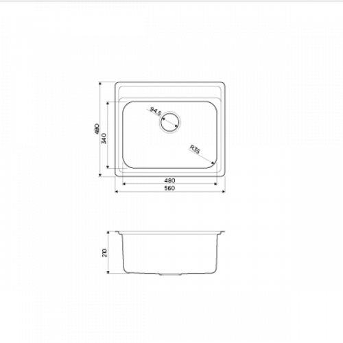 Кухонная мойка Omoikiri Ashi 56-IN нерж.сталь/нержавеющая сталь